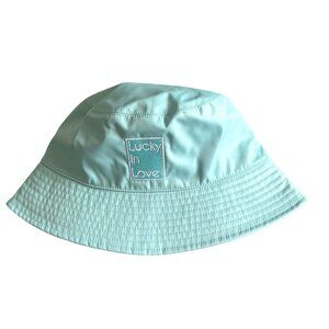 Lucky In Love Mint Green Bucket Hat 100% Polyester Lightweight Sun Protection